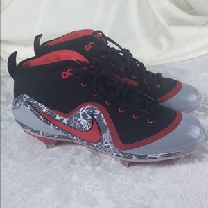 Nike Trout 4 Baseball Metal Cleats Black/Red Sz 11
